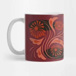 Folk flowers floral art print Flowers abstract art Mug